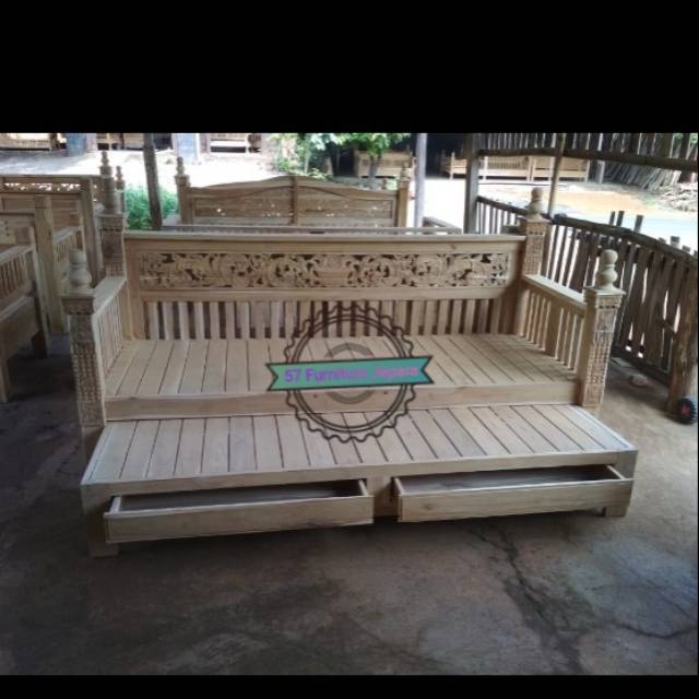 Bale bale risban kursi susun antik klasik bangku tingkat kayu jati ukir Jepara