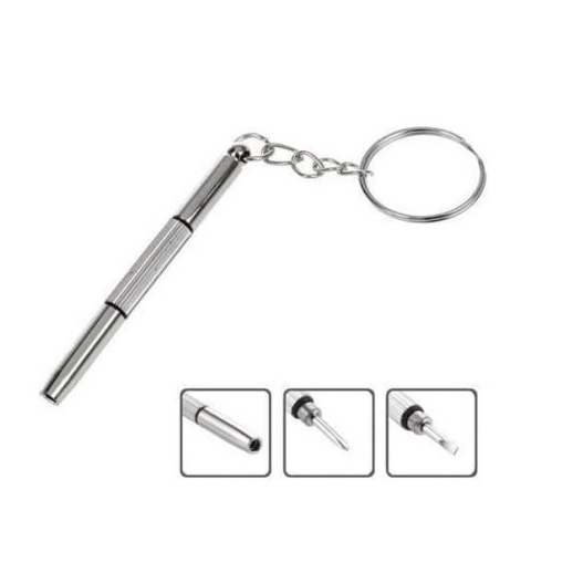 Gantungan Kunci Obeng Plus Minus Hex Mini / Mini Stainless Steel Keychain Kunci Multifungsi /  Kunci Jam Tangan