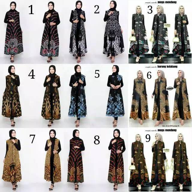 Best Seller LONG CARDI BATIK MOTIF ULIR COKLAT BATIK WANITA SERAGAM