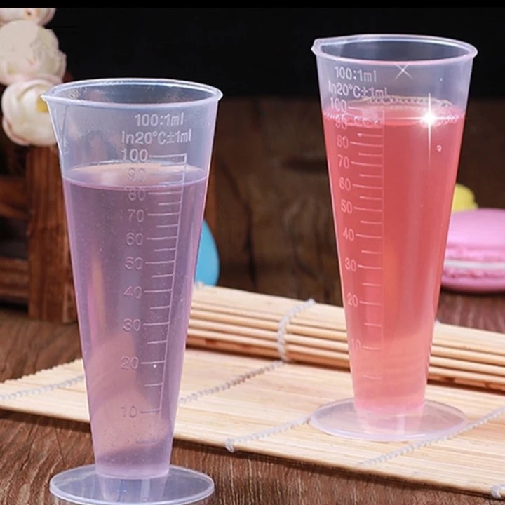 Gelas Takar Gelas Ukur 100ML Plastik Bening Transparan Measuring Cup Plastic Takaran Air Susu 100 ml Serbaguna