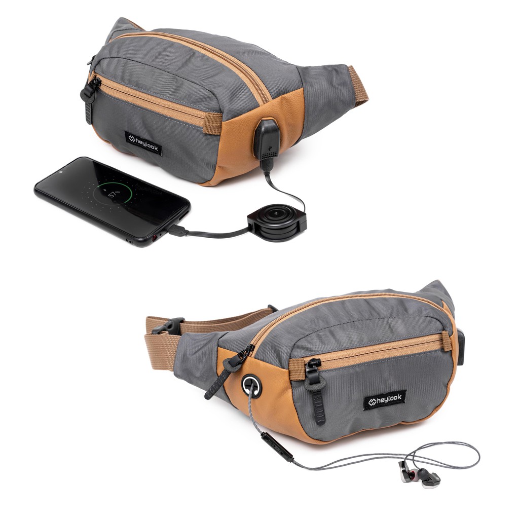 HOT DEALS HEYLOOK - Tas Selempang Pria Waist Bag Nylon OSCAR Pria Waist Bag Distro