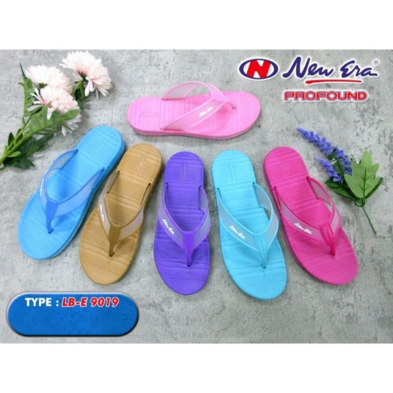 gos NEW ERA LB E 9019 Sandal Jepit Karet Perempuan Sendal Casual Sehari-hari Anti Slip Original