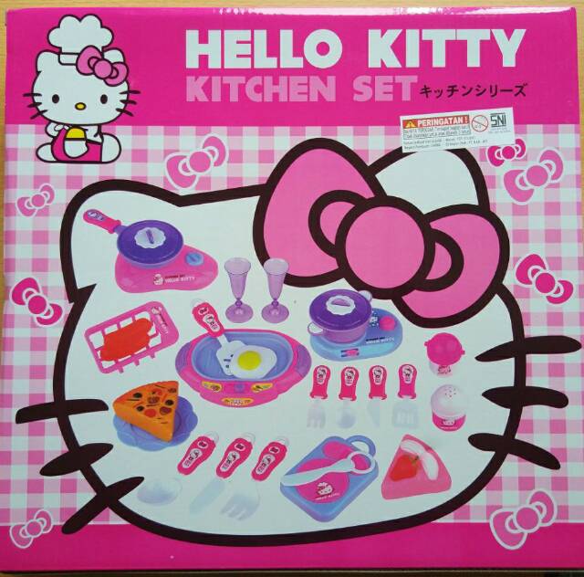 Mainan masakan kitchen set hello kitty pink