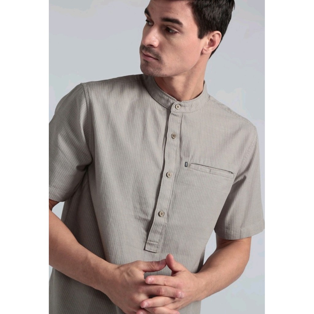 Baju Koko Panjang MGEE 3451C Original Long Koko Adam 002 Light Grey