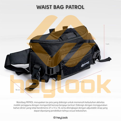 TAS SELEMPANG PRIA PATROL TAS KERJA POLISI WAIST BAG MURAH TAS DISTRO PRIA TAS TACTICAL COWOK HEYLOO