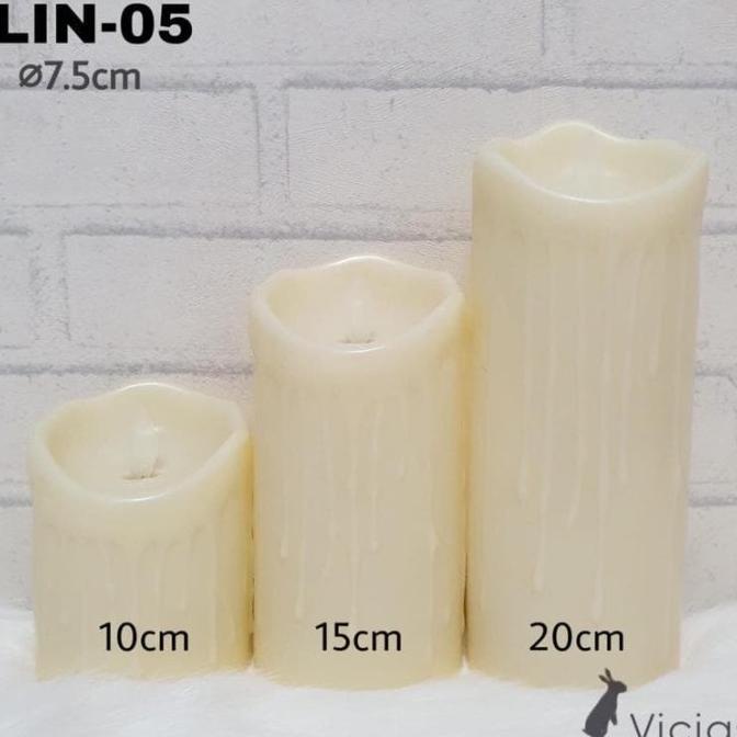 Ready LIN-05 Lilin LED BESAR Baterai Elektrik Api Bergoyang 10 / 15 /