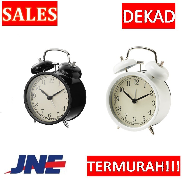 JUAL HARGA MODAL IKEA DEKAD - Jam Beker Weker - Meja Alarm Hitam Putih
