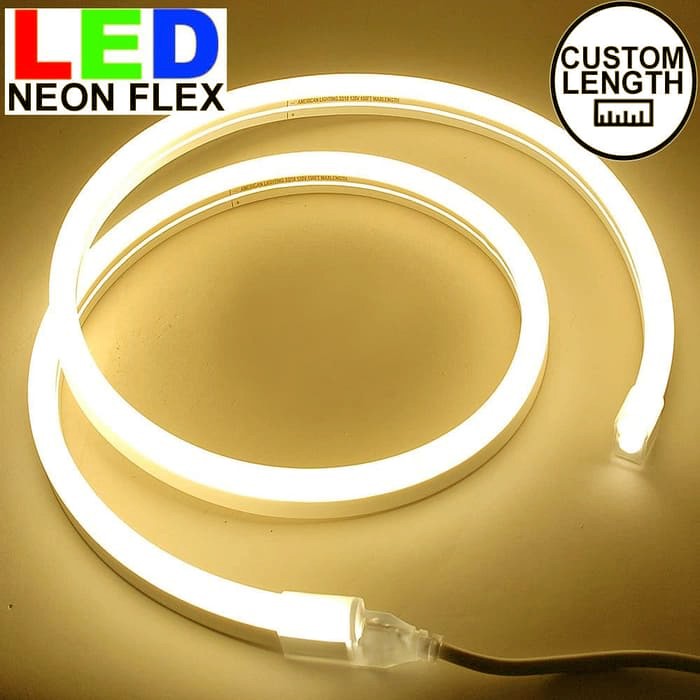 Lampu Led neon flexible Rope light Custom Warna Kuning / WarmWhite meteran (belum termasuk colokan)