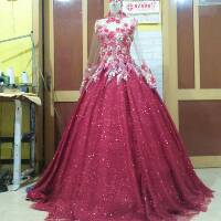 Gaun pengantin ekor bahan organza cantik murah silahkan di Gaun pengantin ekor bahan organza cantik murah silahkan di