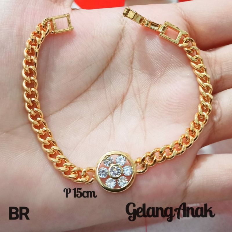 Gelang Anak Rantai Mata Varian motif Perhiasan Anak Gold (COD)
