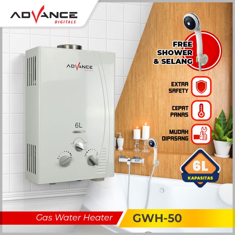 Advance Water Heater Gas 6 Liter GWH-50 (Tanpa LED Display)