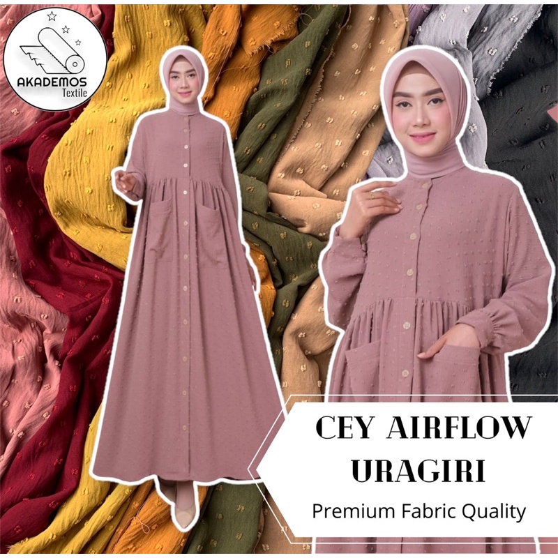 Kain Katun CEY Airflow Uragiri Onetone/Crinkle/Mix colors/Premium Fabric Quality