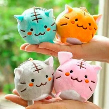 Boneka Gantungan Kunci Kucing Bulat Korea Jepang Imut Ala San X