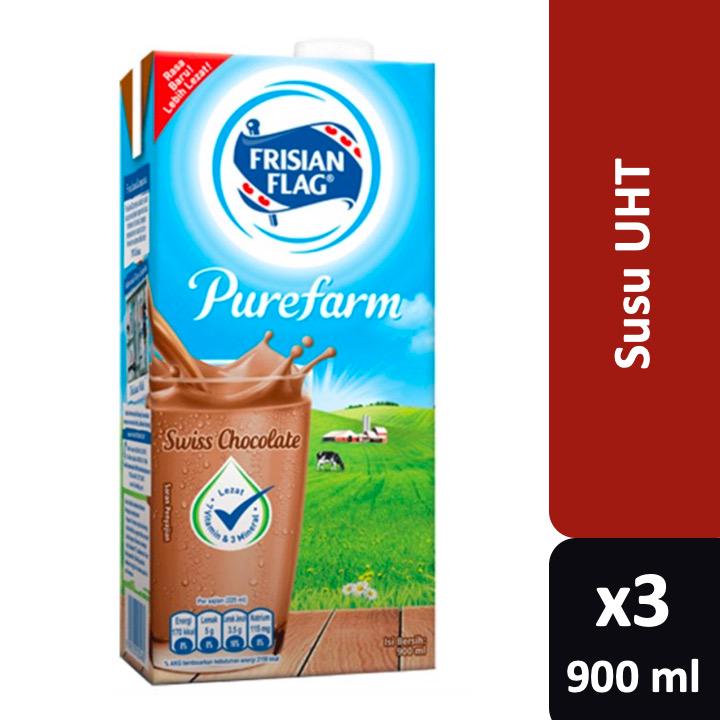 

Frisian Flag Susu UHT Swiss Chocolate [Paket 6M] 3 x 900 ml