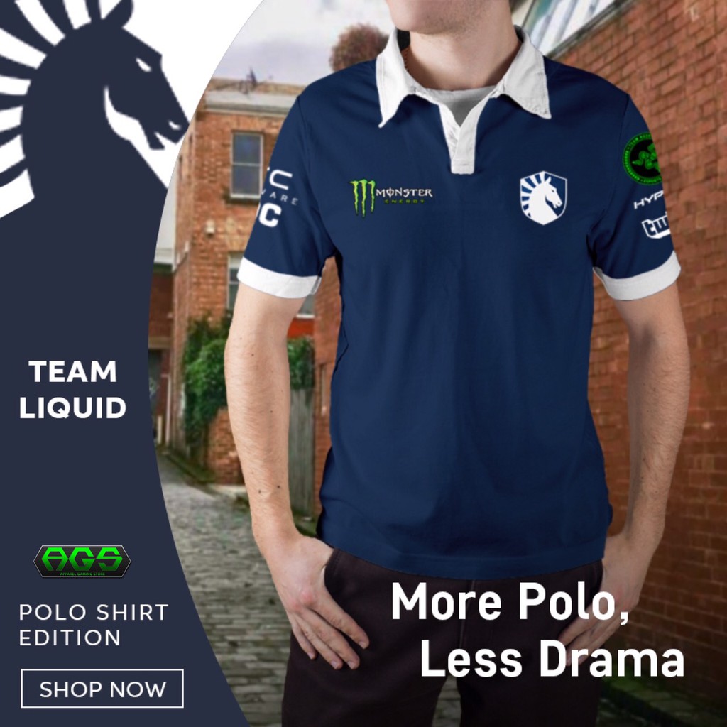 Poloshirt Team Liquid Blue