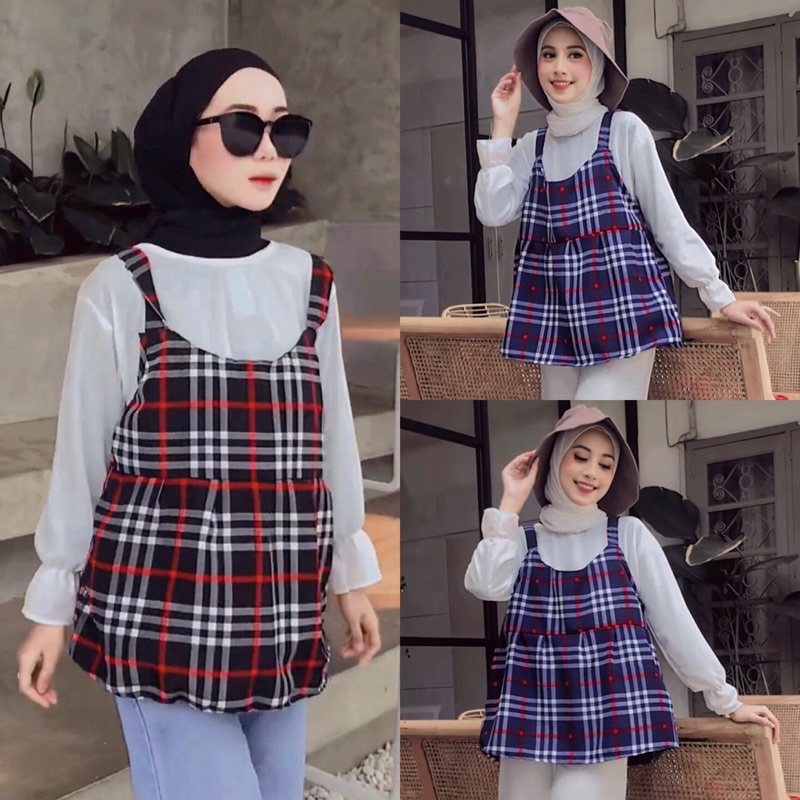 MOLY TOP 2IN1 / BLOUSE FLANEL 2IN1 TERBARU