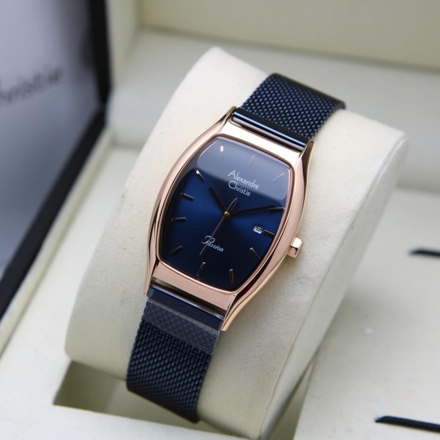 ALEXANDRE CHRISTIE AC 2939 ROSEGOLD BLUE STAINLESS WANITA. ORIGINAL