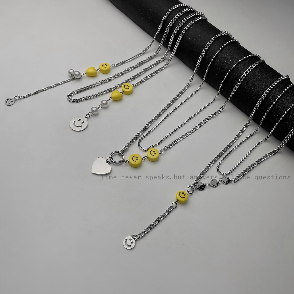 Niche in hip hop Hong Kong jantung-berbentuk titanium steel kalung pria dan wanita sederhana dingin