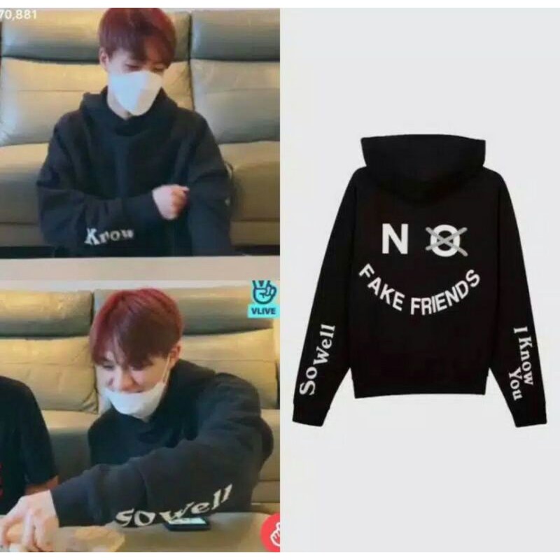 Ready Stock Hoodie No Fake Friends Jeno, Jhony NCT