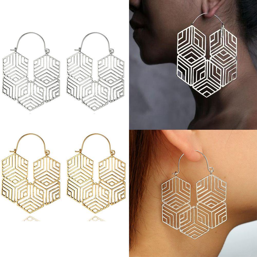 Solighter Anting Hoop Boho Antik Jipsi Tribal Menjuntai Drop