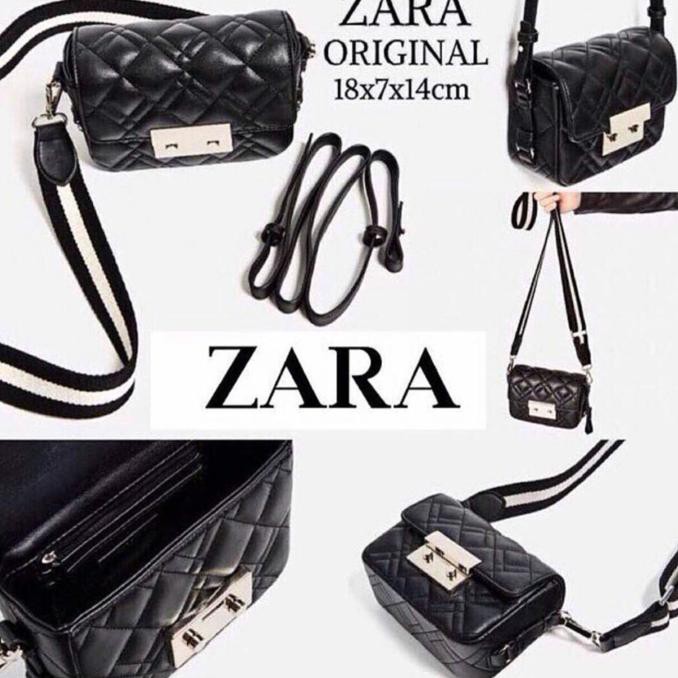 Tas Wanita Supplier Grosir Tas Wanita Branded Zara Diuble Lock Ori - Hitam