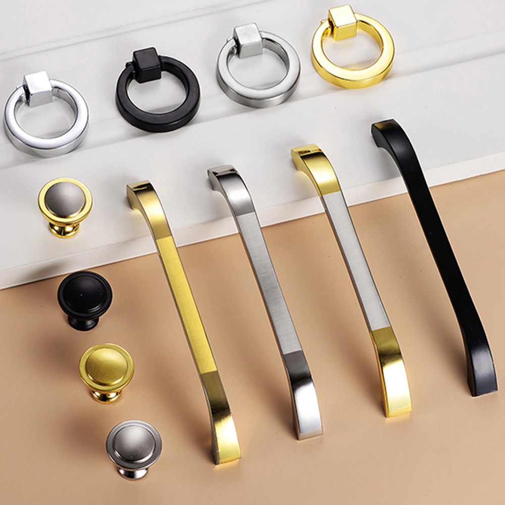 SUYOU Home Decor Door Handle Luxury Drawer Handles Door Knob Zinc Alloy Cabinet Kitchen Cupboard Furniture Hardware Modern Wardrobe