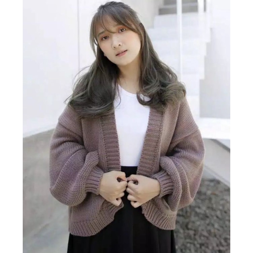 [COD] Fluffy Bubble Cardigan Rajut Ala Korea Clarisa