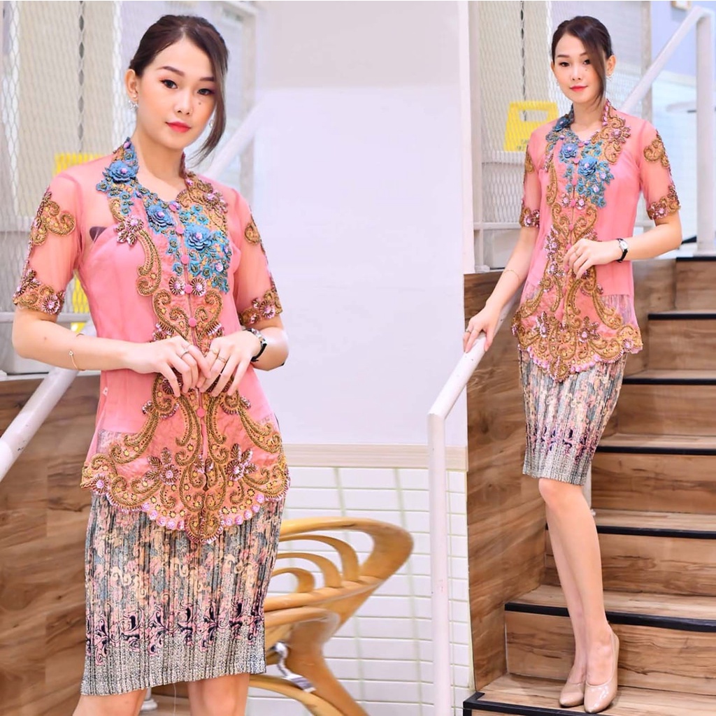 (COD) Setelan Kebaya Encim Btp melati_kebaya_kebaya brukat_kebaya wisuda_kebaya encim_kebaya encim modern