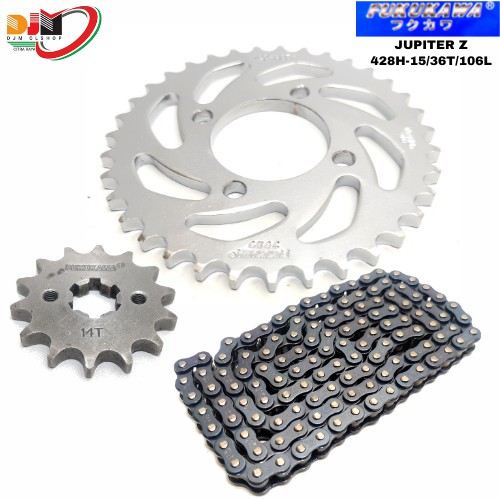 Gear Set Gir Paket Fukukawa Jupiter Z 5TP Rantai  428H-104L-36T-15T