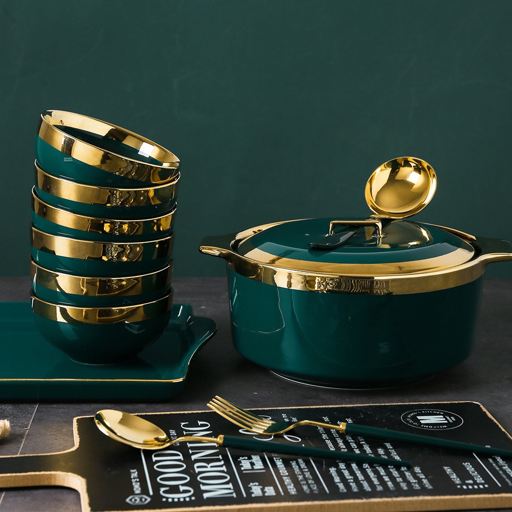 HOMELIVING#SPK4 Tempat Sup Keramik Set Panci Mangkok Sup Set Keramik Kado Batam Kado Pindah rumah