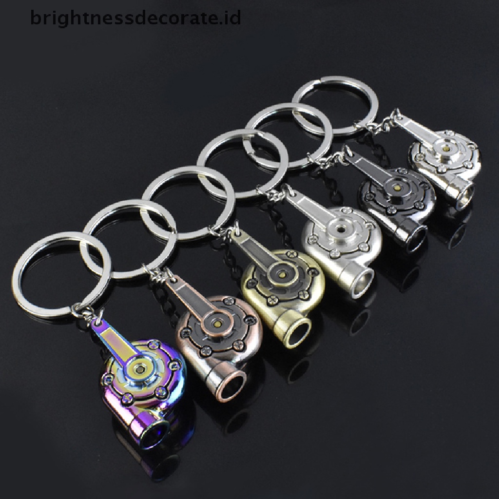 [birth] Mini Turbo Turbocharger Keychain Spinning Turbine Key Chain Ring Keyring [ID]