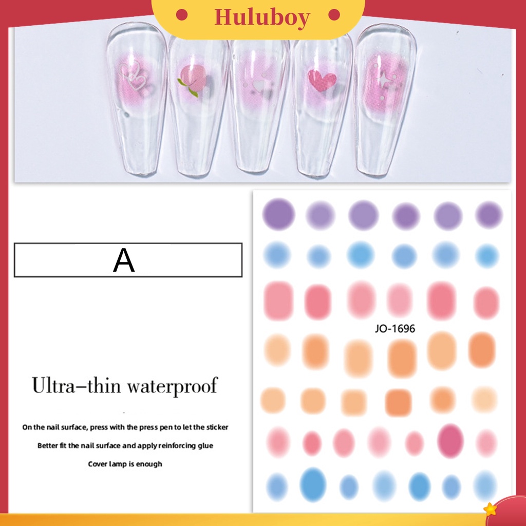 Huluboy Huluboy♡ Stiker Kuku 3D Desain Hati Warna Pink Untuk Anak Perempuan