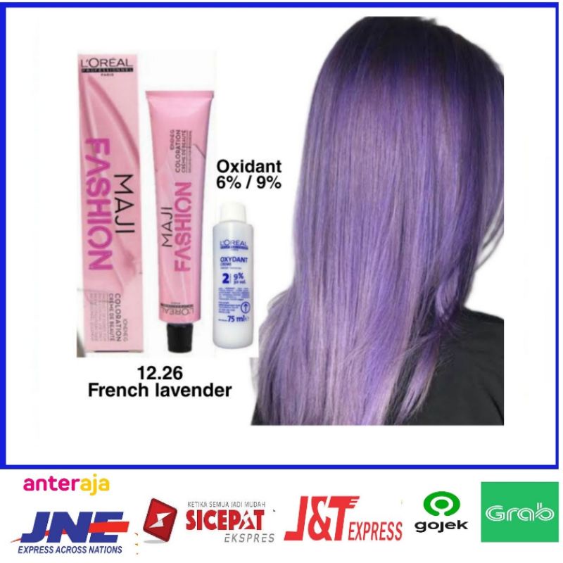 cat rambut Loreal majifashion 12.26 French lavender + oxidant loreal / pewarna rambut Loreal majifas