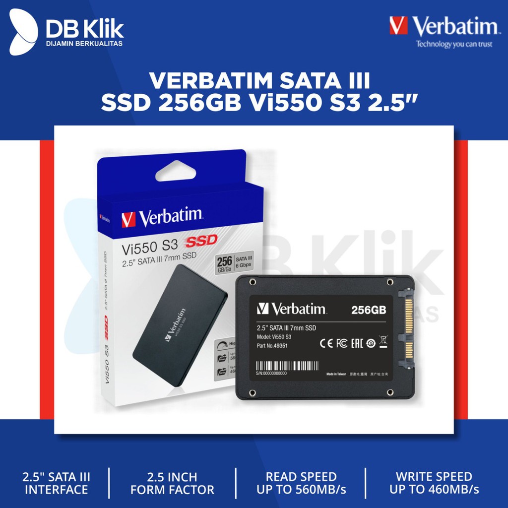 VERBATIM SATA III SSD 256GB Vi550 S3 2.5&quot;