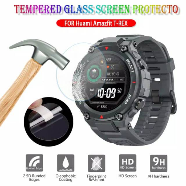 ANTI GORES T REX TREX Tempered Glass Pelindung Layar Anti Explosion untuk Huami Amazfit T-Rex