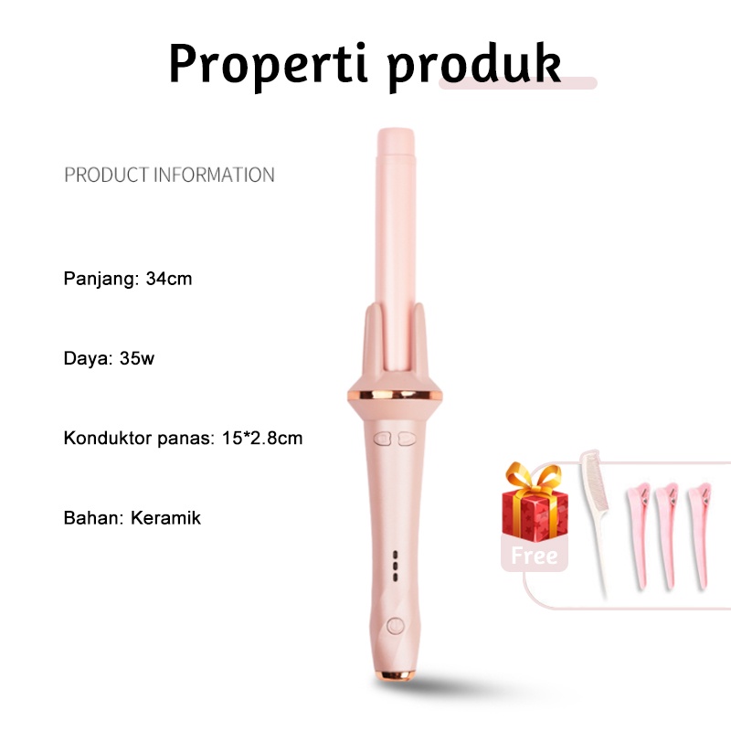 Catokan Keriting Keramik Otomatis Libra Hair Styler Curly Automatic Hair Curler 28mm Curly, Keriting, Wavy