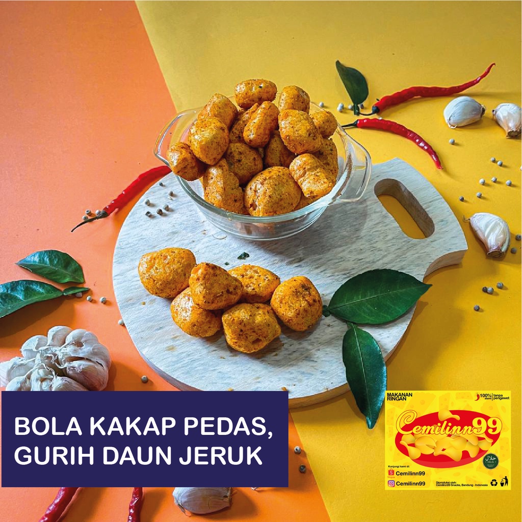 

Bola kakap pedas, gurih daun jeruk 50gr - Cemilin99