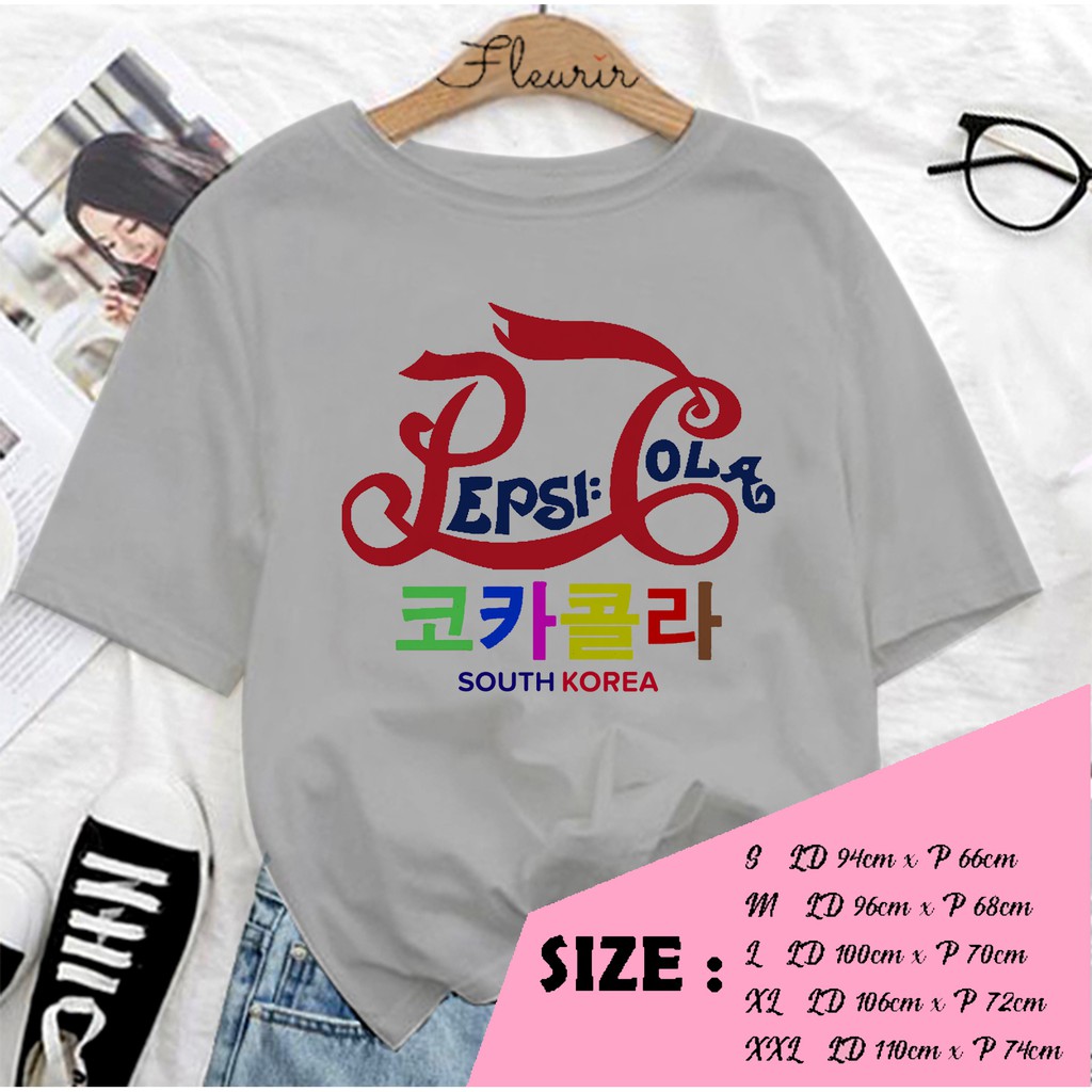 FLEURIR - KAOS WANITA PEPSI KOREA DEWASA LENGAN PENDEK TUMBLR TEE UNISEX