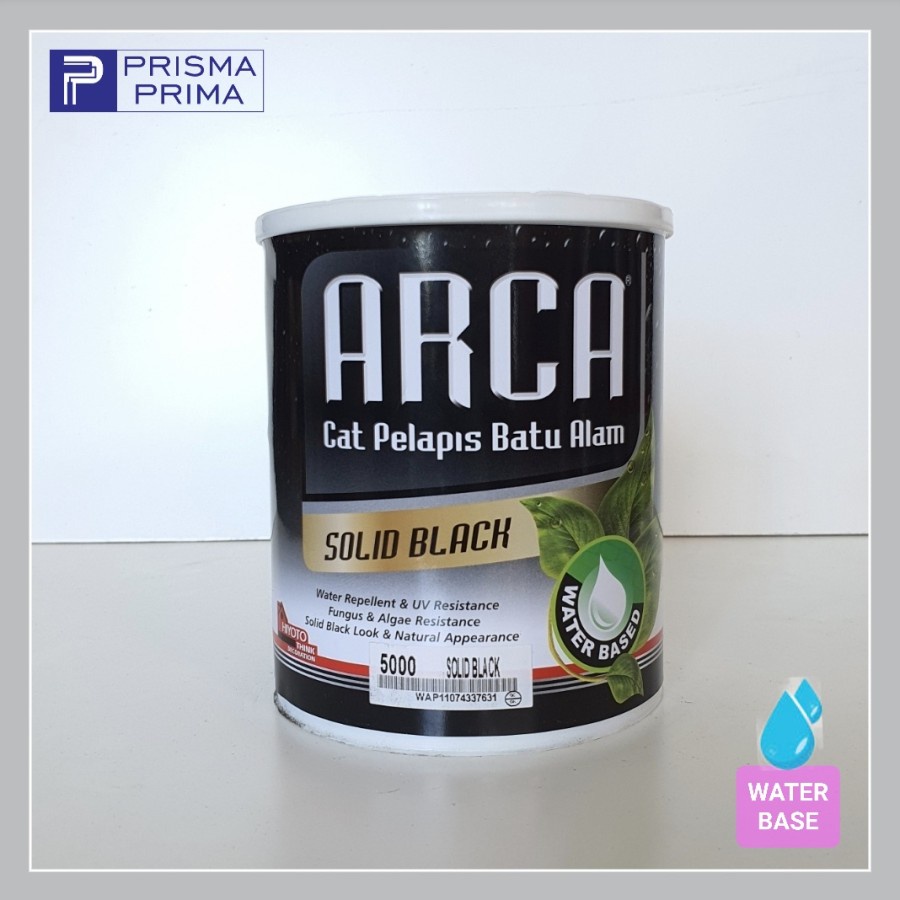 Arca Hitam Solid Black Waterbased Cat Pelapis Batu Alam Stone Coating
