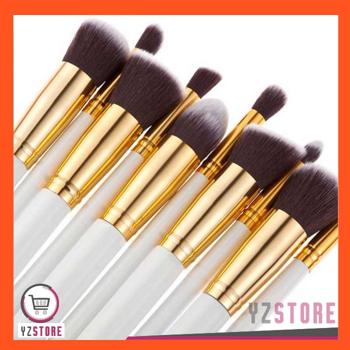 Set Kuas Make Up Wajah isi 10 PCS / MakeUp Brush Mata Kosmetik Brushes Kabuki Brush YZ08