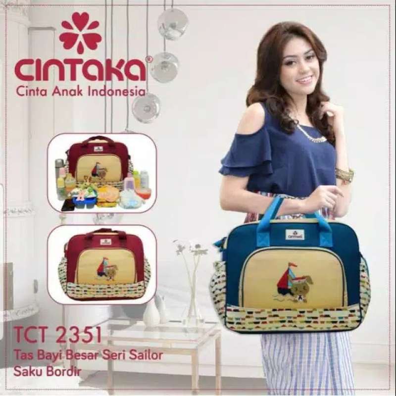 Tas Bayi Besar Cintaka Saku Bordir Sailor TCT-2351