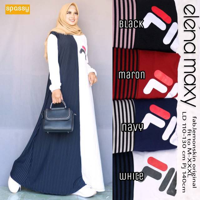 143 ELENA MAXY ORI BY SPASSY HIJAB SYARI PREMIUM GAMIS TUNIS DRESS MAXI