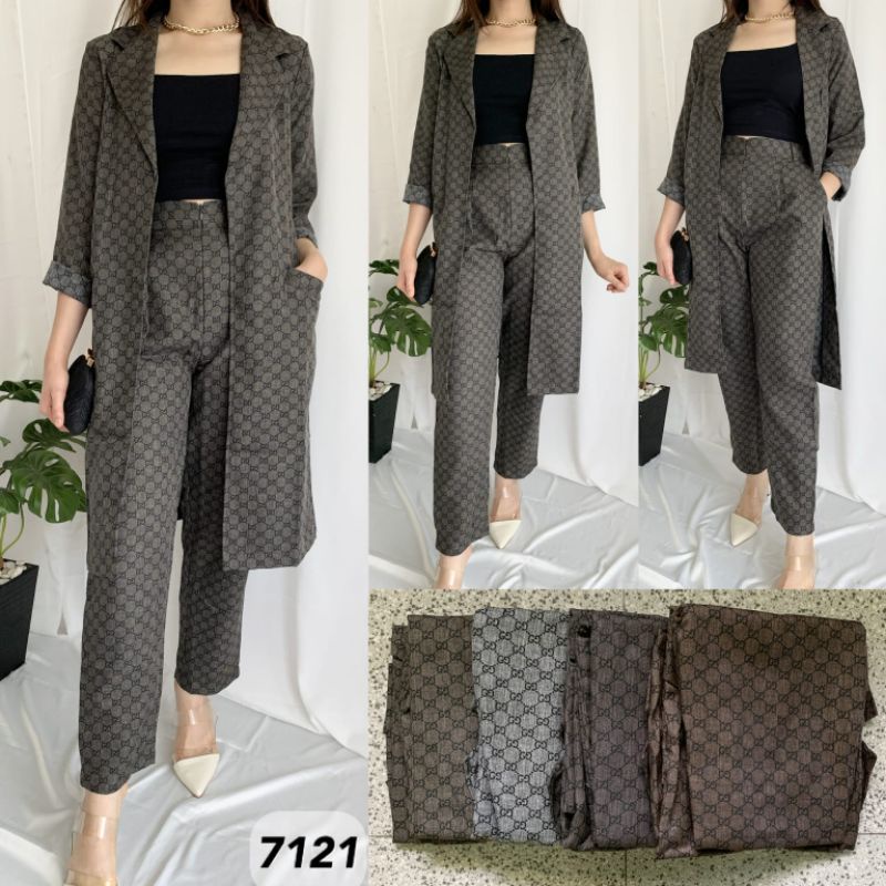 SETELAN  LONG BLAZER YUEN FASHION TERBARU