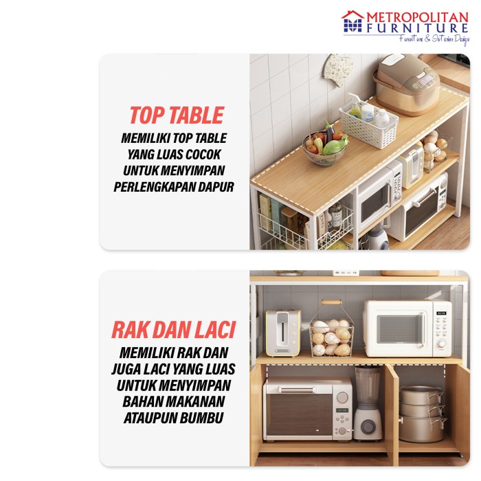 Rak Dapur Mee Do Susun Minimalis Rak Oven Microwave Bumbu Serbaguna