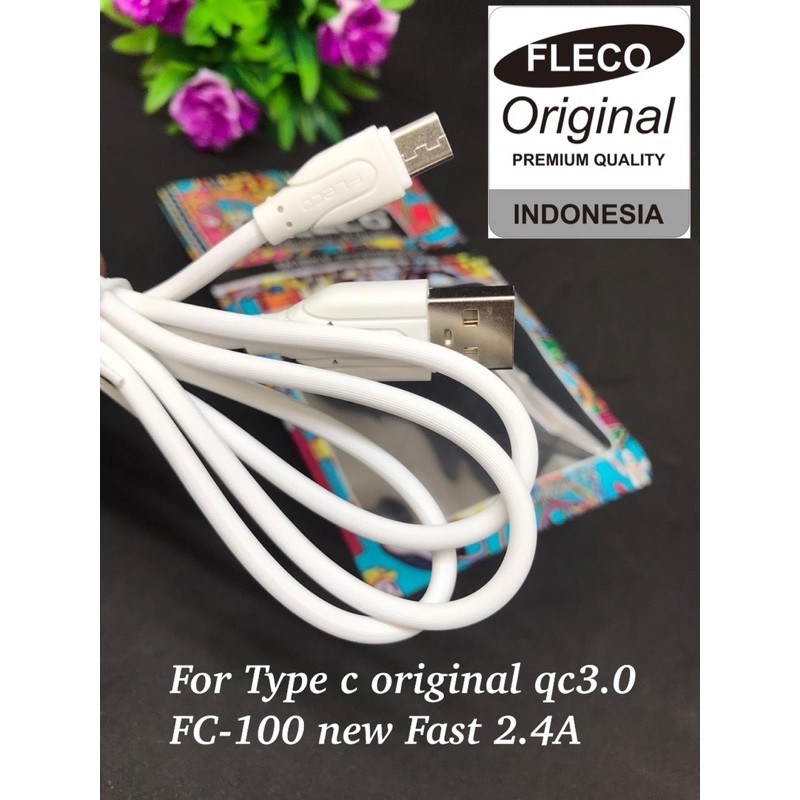 PROMO KABEL DATA FLECO MICRO FM-100 FC-100 TYPE C ORIGINAL FASTCHARGING