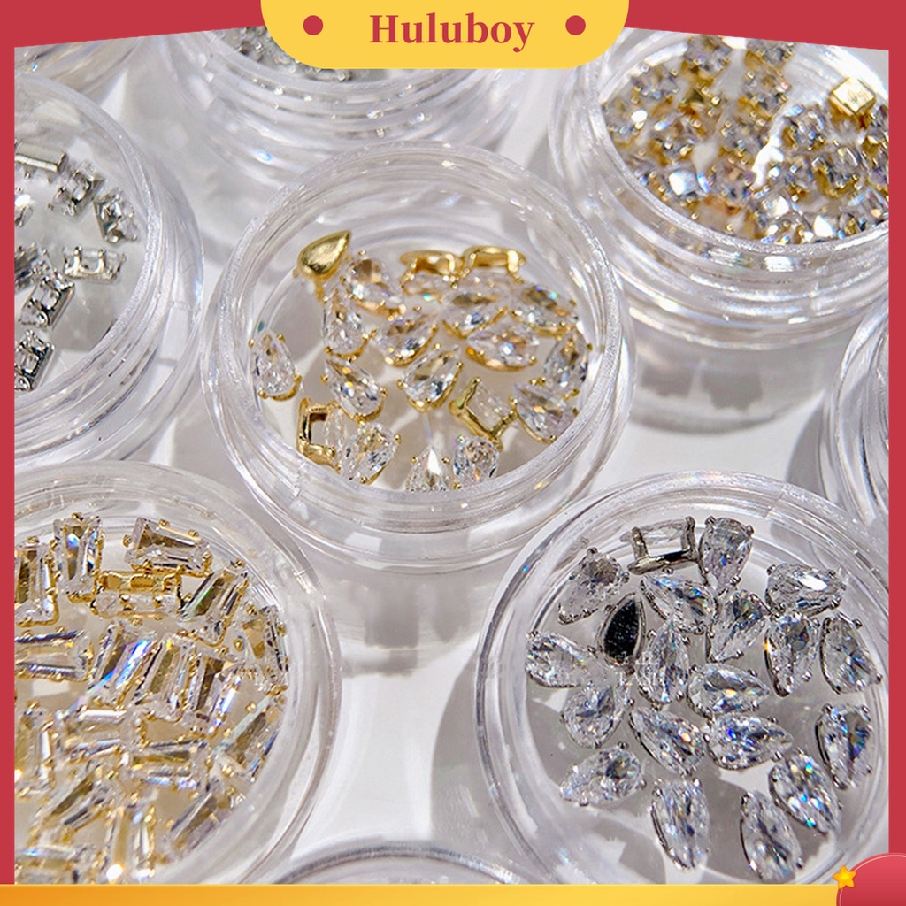 Huluboy Huluboy♡ 20 Pcs Ornamen Perhiasan Berlian Imitasi Bentuk Tetesan Air Mata Kuda Bahan Zirkon Untuk Dekorasi Nail Art