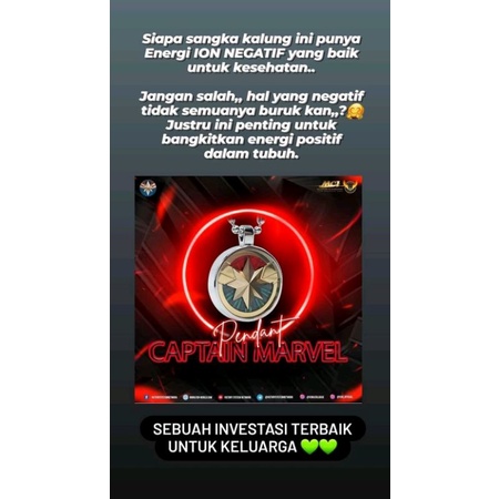 pendant capten marvel/kalung kesehatan/original MCI