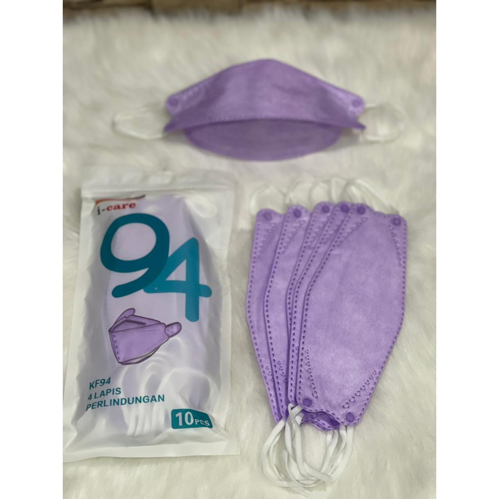 Masker Kf94 warna ungu  4ply isi 10pcs