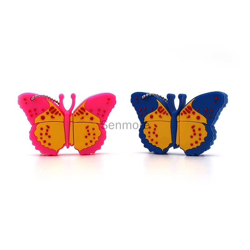 Flashdisk Usb 2.0 Bentuk Kartun Butterfly Kapasitas 64GB128GB 32GB 16GB 8GB 1GB