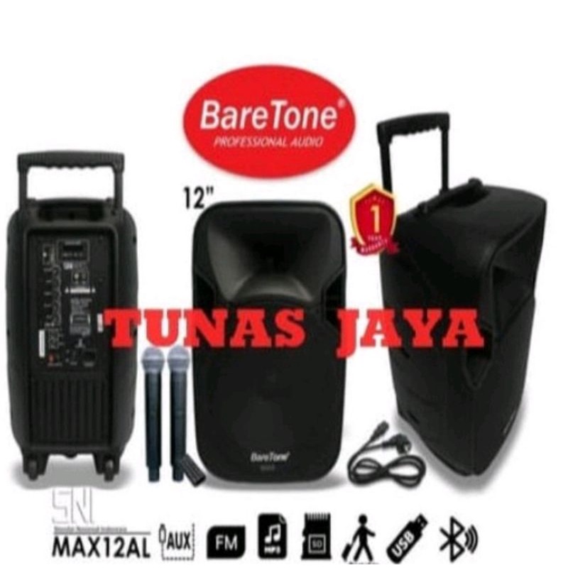 Speaker Portable Meeting Wireless Baretone MAX12AL Original bluetooth free stand 1 mic 3 busa 2